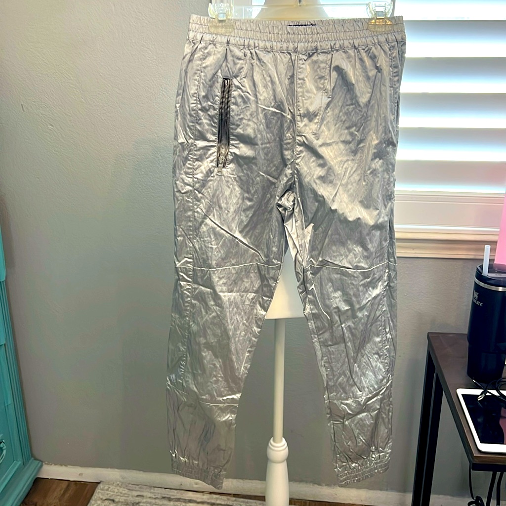 Rta Silver Metallic Jogger Sz Small